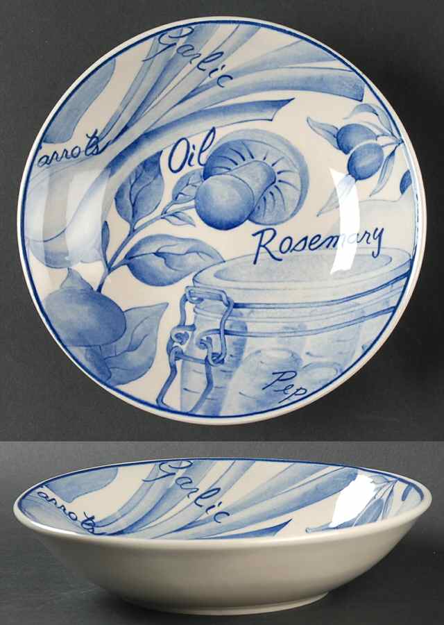 Kitchen Garden Blue Coupe Soup Bowl by Sango-1