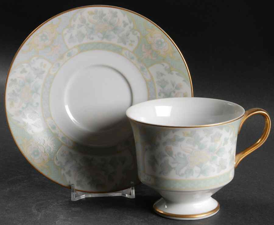 Kyoto Garden Footed Cup & Saucer Set by Sango-1