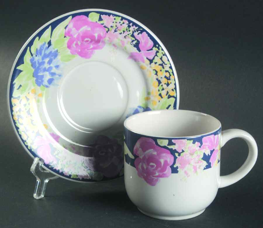La Belle Flat Cup & Saucer Set by Sango-1