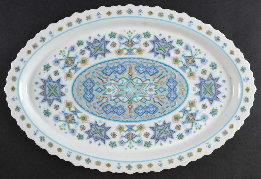 Lapland Blue 15" Oval Serving Platter by Sango-1