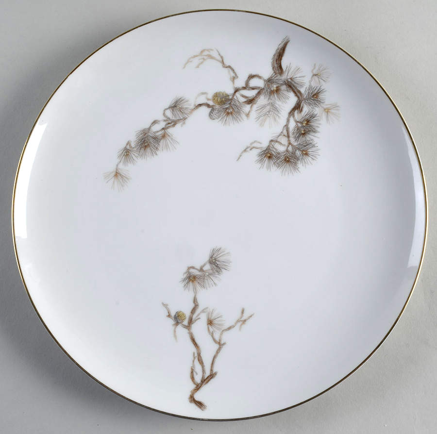 Larchmont (Brown Pine Branch) Dinner Plate by Sango-1