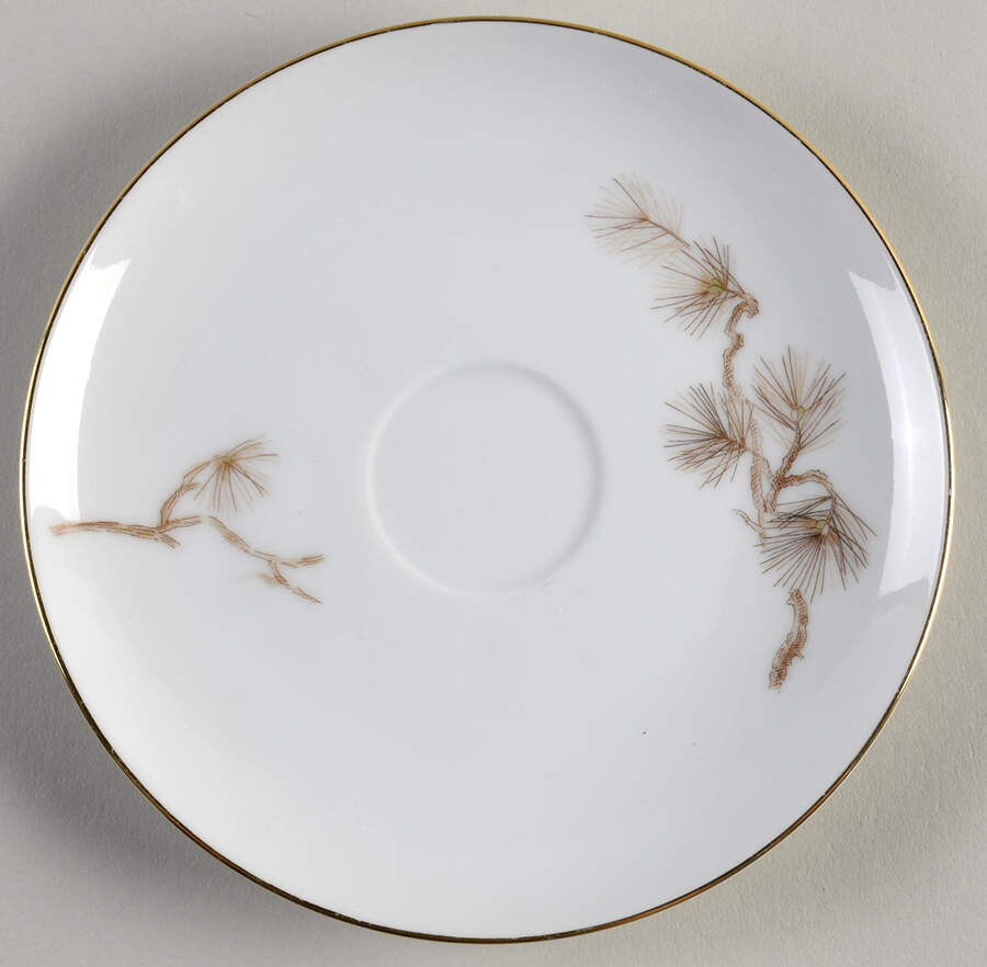 Larchmont (Brown Pine Branch) Saucer by Sango-1