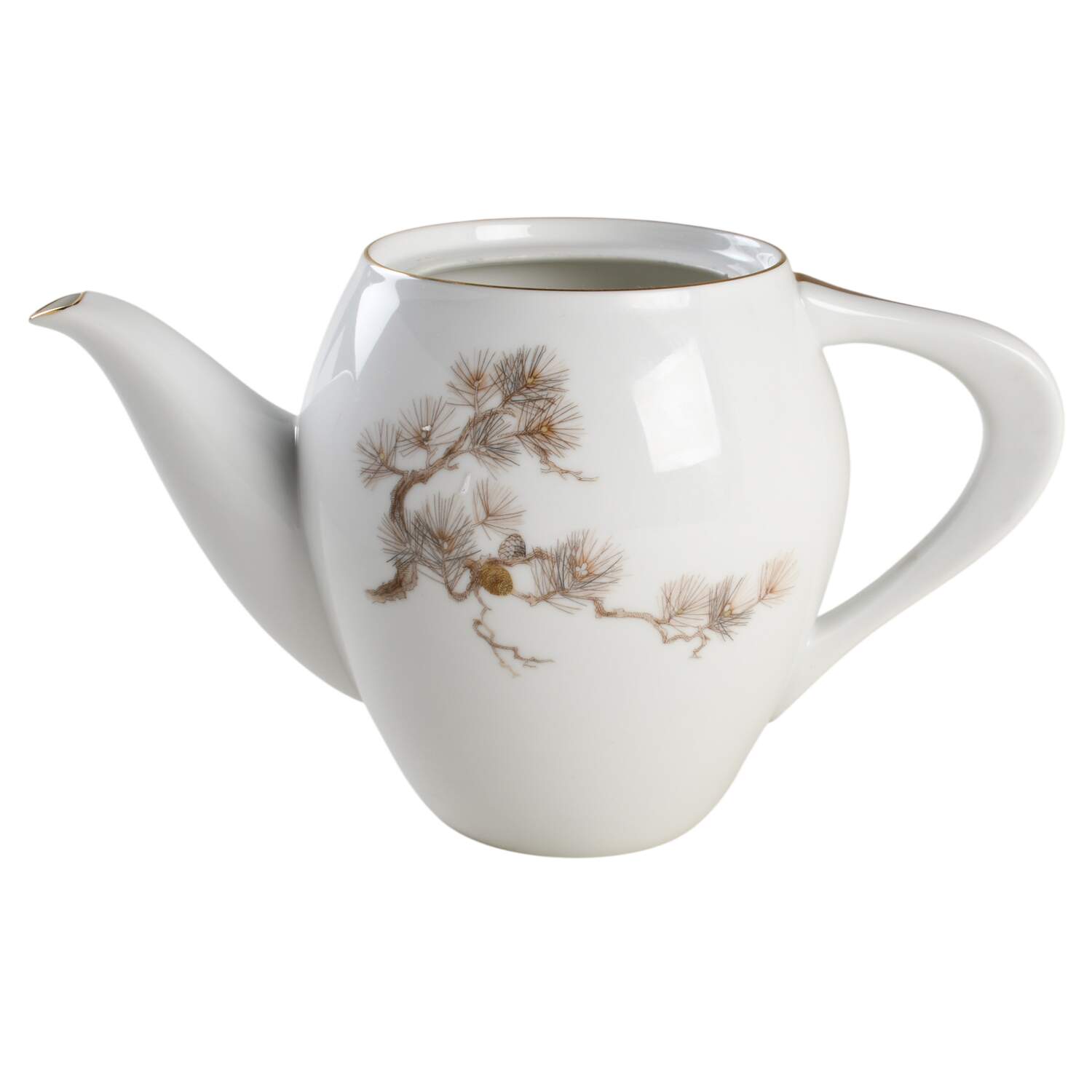 Larchmont (Brown Pine Branch) Teapot No Lid by Sango-1