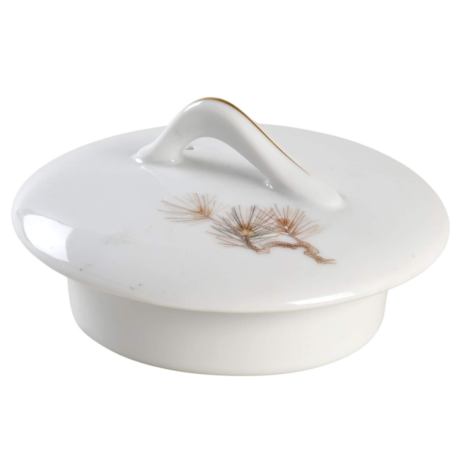 Larchmont (Brown Pine Branch) Lid for Teapot by Sango-1