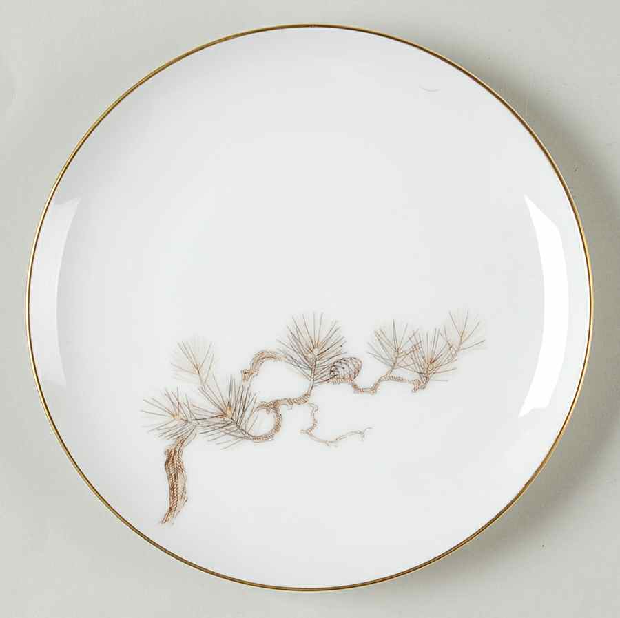 Larchmont (Brown Pine Branch) Bread & Butter Plate by Sango-1