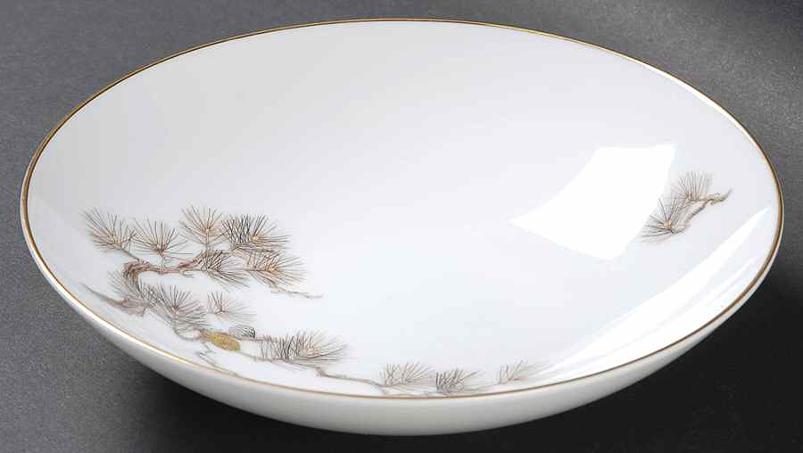 Larchmont (Brown Pine Branch) Coupe Soup Bowl by Sango-1
