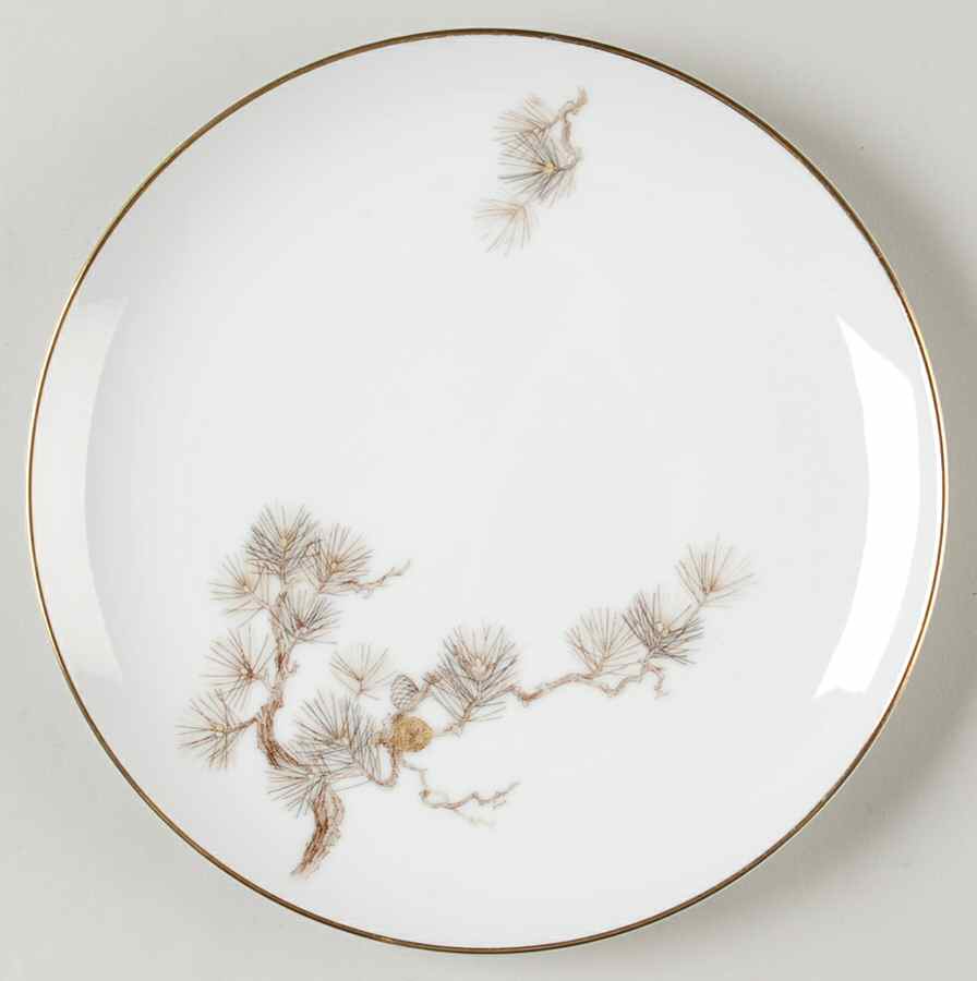 Larchmont (Brown Pine Branch) Salad Plate by Sango-1