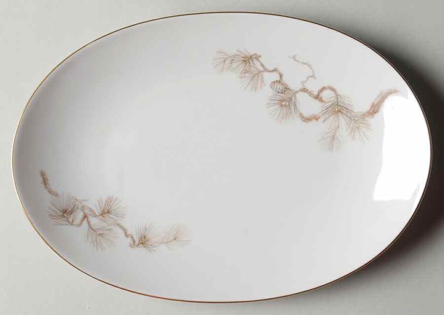 Larchmont (Brown Pine Branch) Relish/Gravy Underplate by Sango-1
