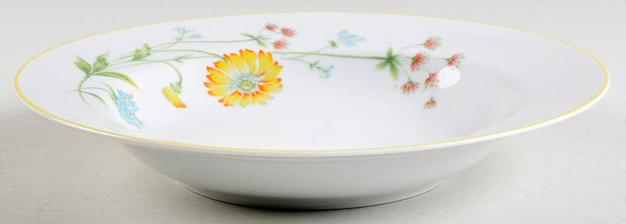 Larchmont (Yellow Flowers) Rim Soup Bowl by Sango-1