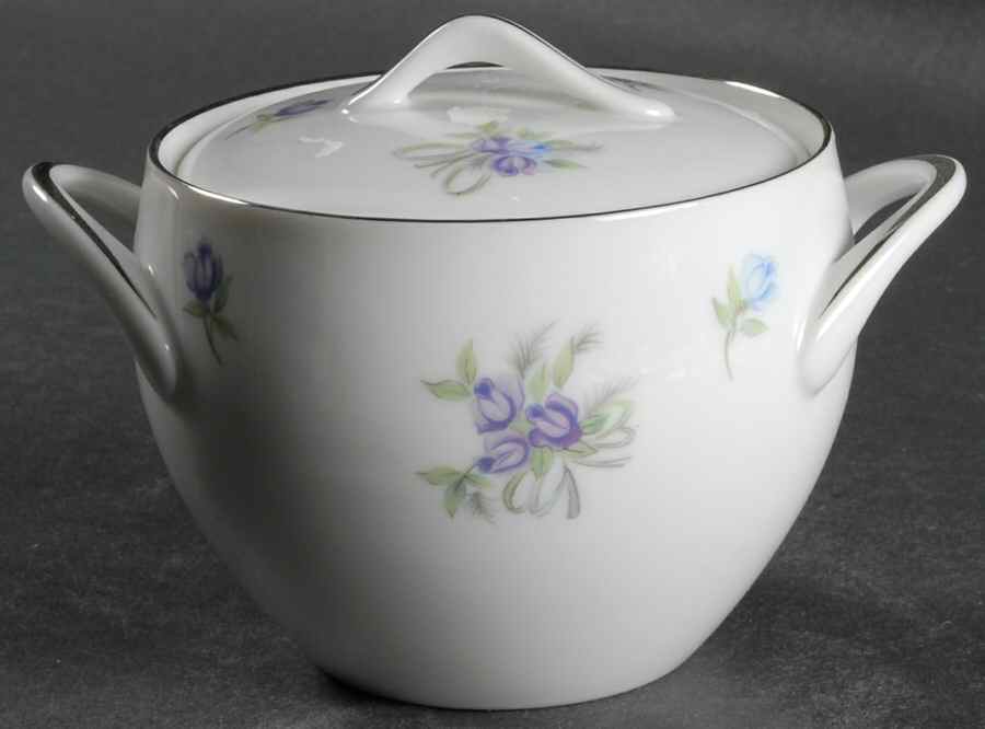 Lavender Sugar Bowl & Lid by Sango-1