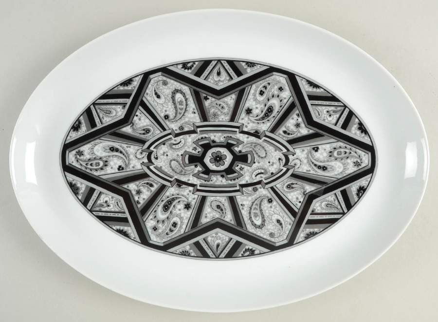 Limbo 14" Oval Serving Platter by Sango-1