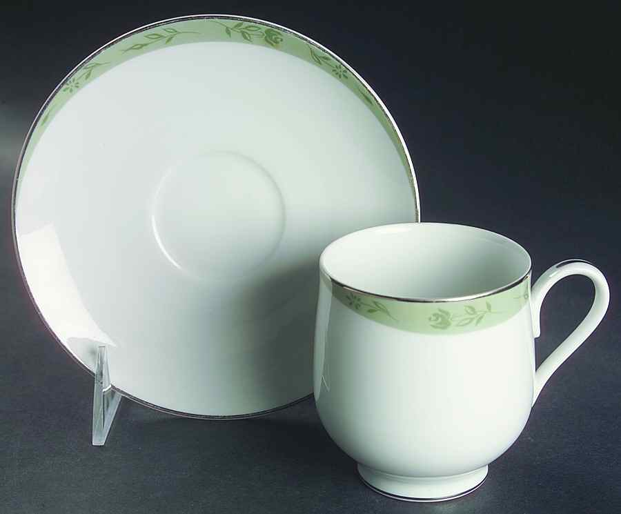Luna Rose Flat Cup & Saucer Set by Sango-1
