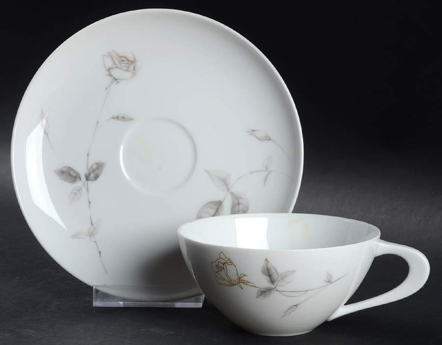 Lyric (No #) Flat Cup & Saucer Set by Sango-1