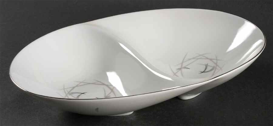 Mardi Gras 11" Oval Divided Vegetable Bowl by Sango-1