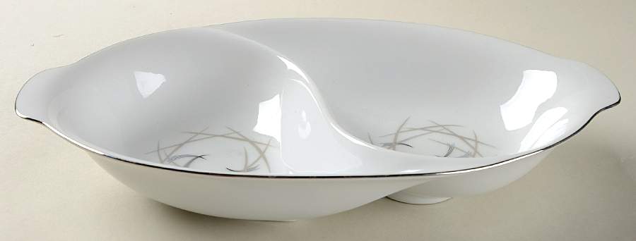 Mardi Gras 11" Oval Divided Vegetable Bowl by Sango-1