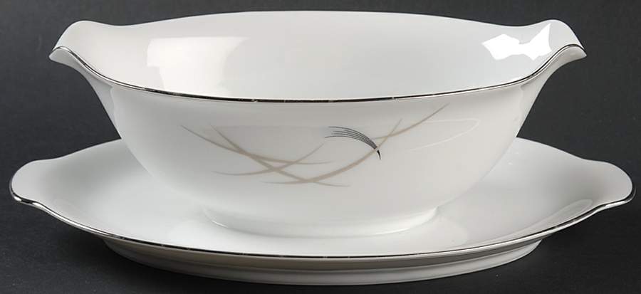 Mardi Gras Gravy Boat with Attached Underplate by Sango-1