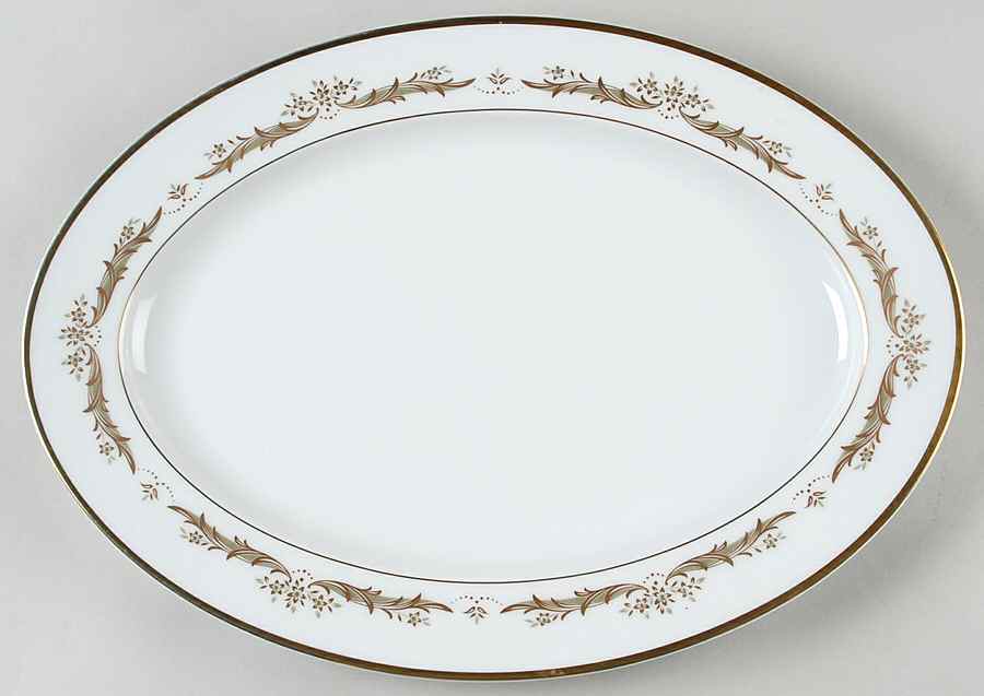 Manchester 14" Oval Serving Platter by Sango-1