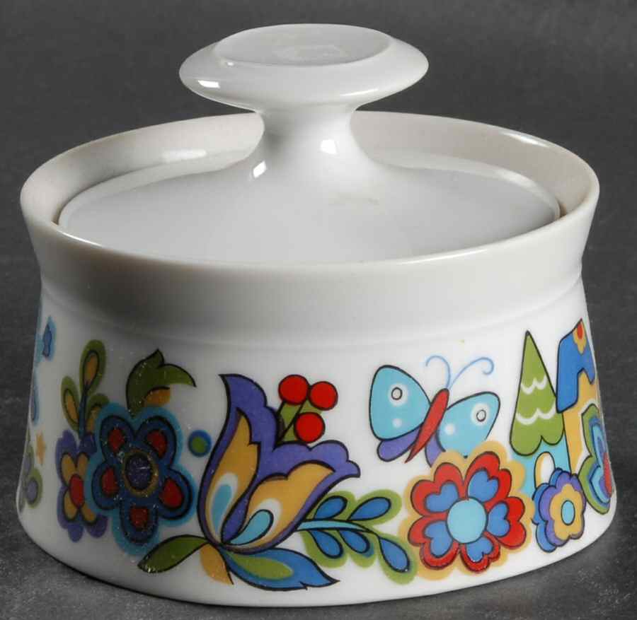 Market Place Sugar Bowl & Lid by Sango-1