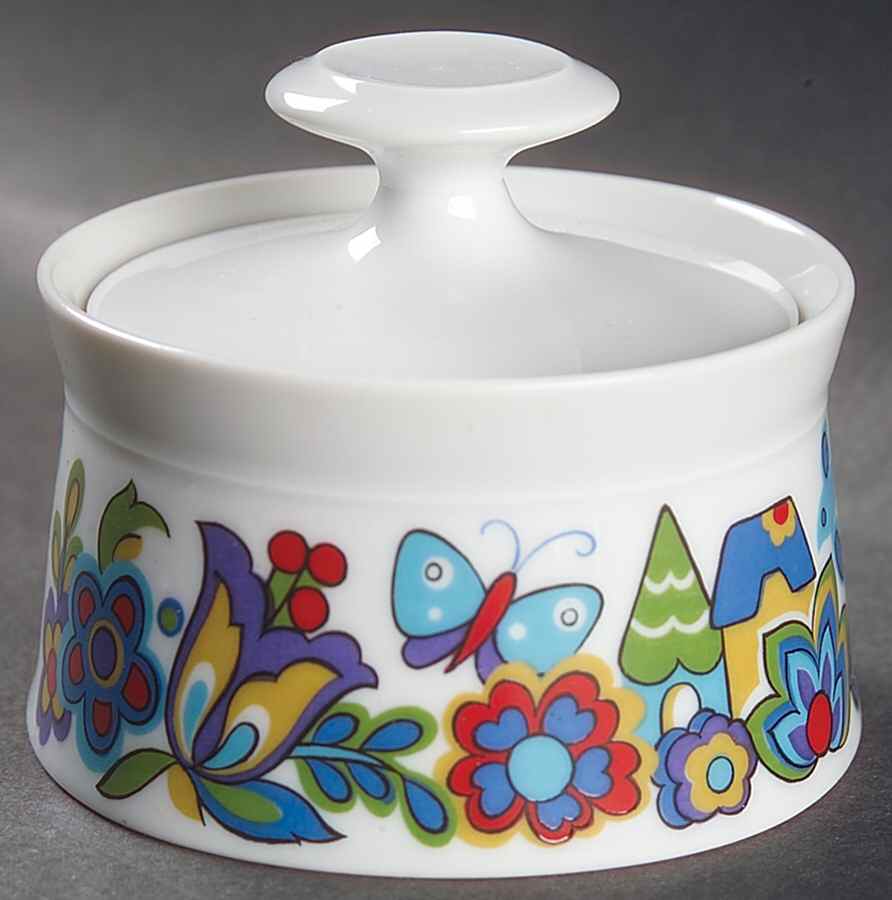 Market Place Mini Sugar Bowl & Lid by Sango-1