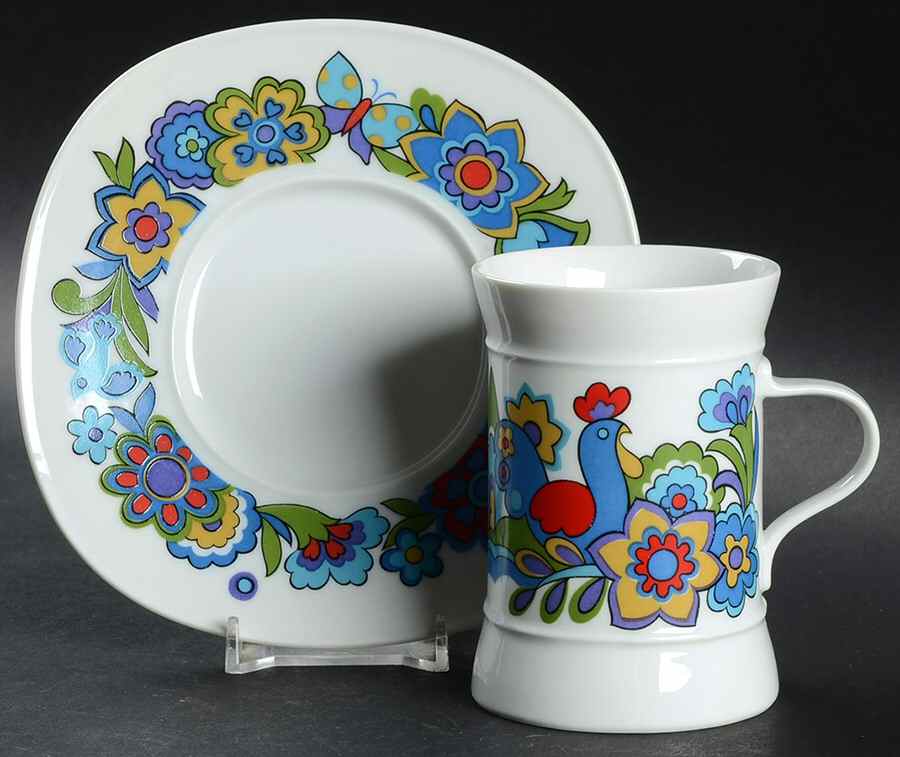 Market Place Flat Cup & Saucer Set by Sango-1