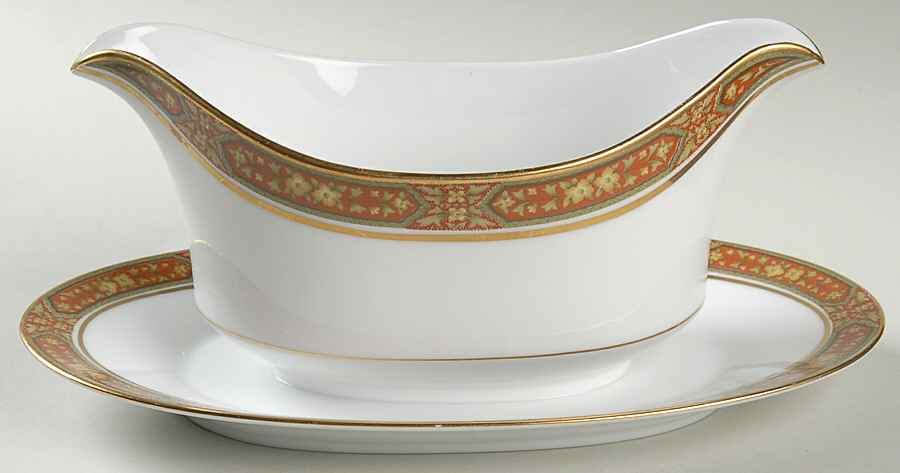 Marabou Gravy Boat with Attached Underplate by Sango-1