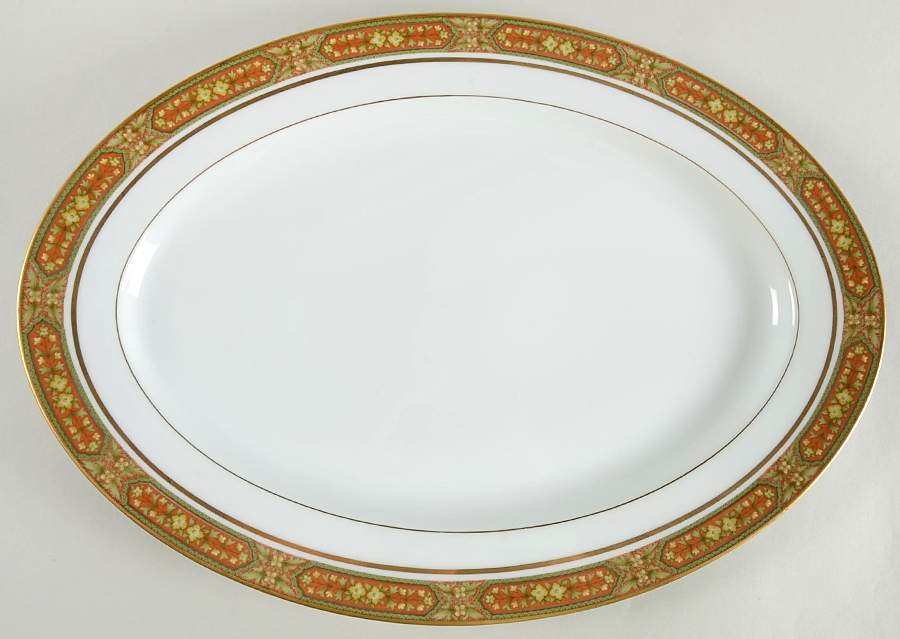 Marabou 16" Oval Serving Platter by Sango-1