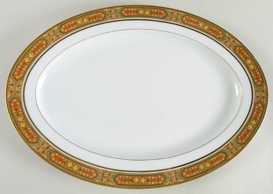 Marabou 14" Oval Serving Platter by Sango-1
