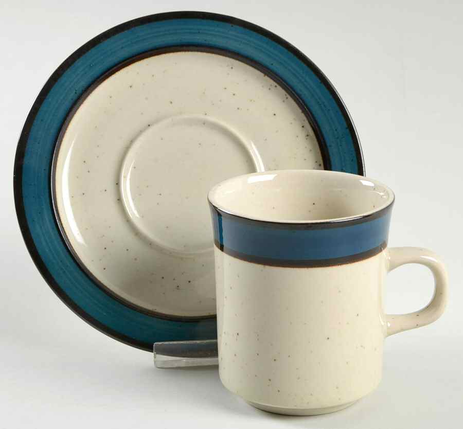Mariana Flat Cup & Saucer Set by Sango-1