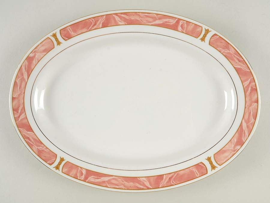 Marble Rose 14" Oval Serving Platter by Sango-1