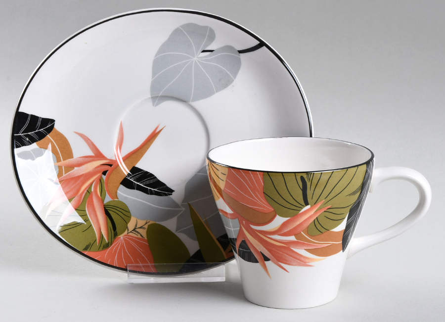 Maui Flat Cup & Saucer Set by Sango-1