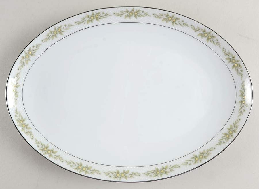 Maytime 11" Oval Serving Platter by Sango-1
