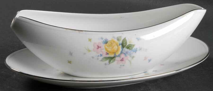 Melanie Gravy Boat & Underplate/Relish by Sango-1