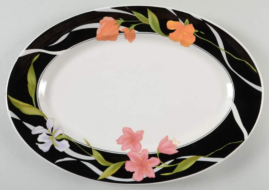Memories 13" Oval Serving Platter by Sango-1