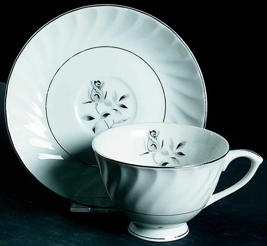 Mist Rose Footed Cup & Saucer Set by Sango-1