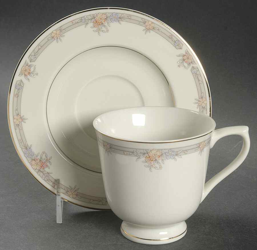 Monroe Footed Cup & Saucer Set by Sango-1