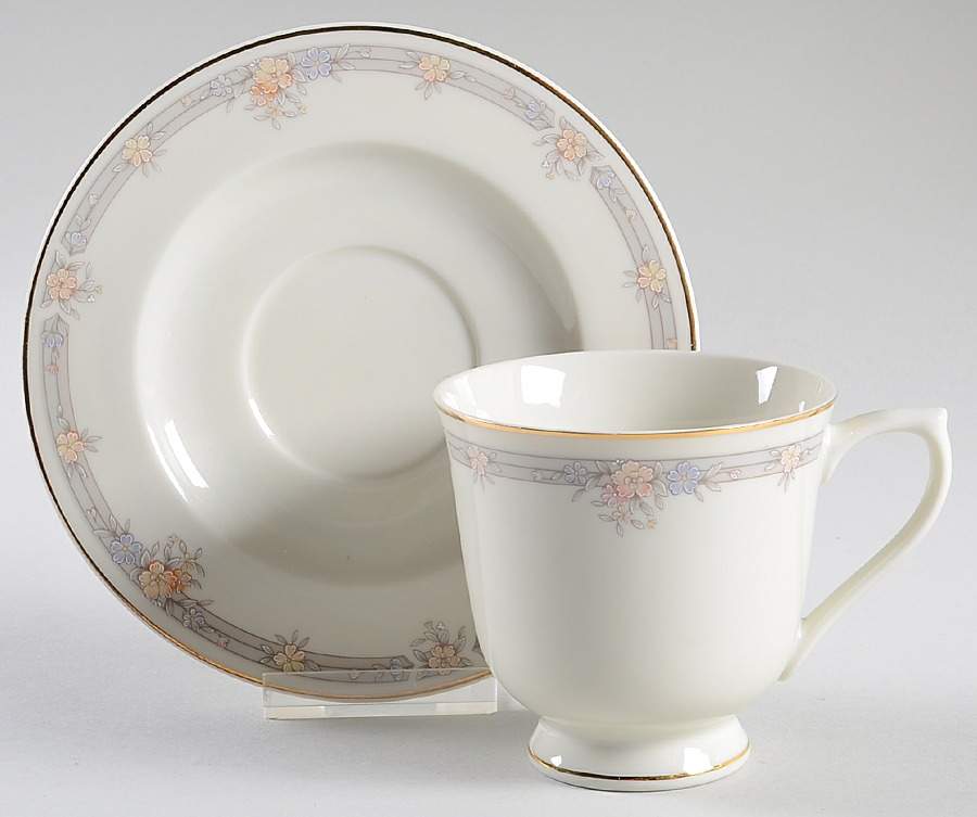 Monroe Footed Cup & Saucer Set by Sango-1