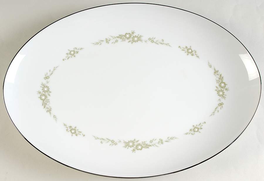 Moonspun 16" Oval Serving Platter by Sango-1
