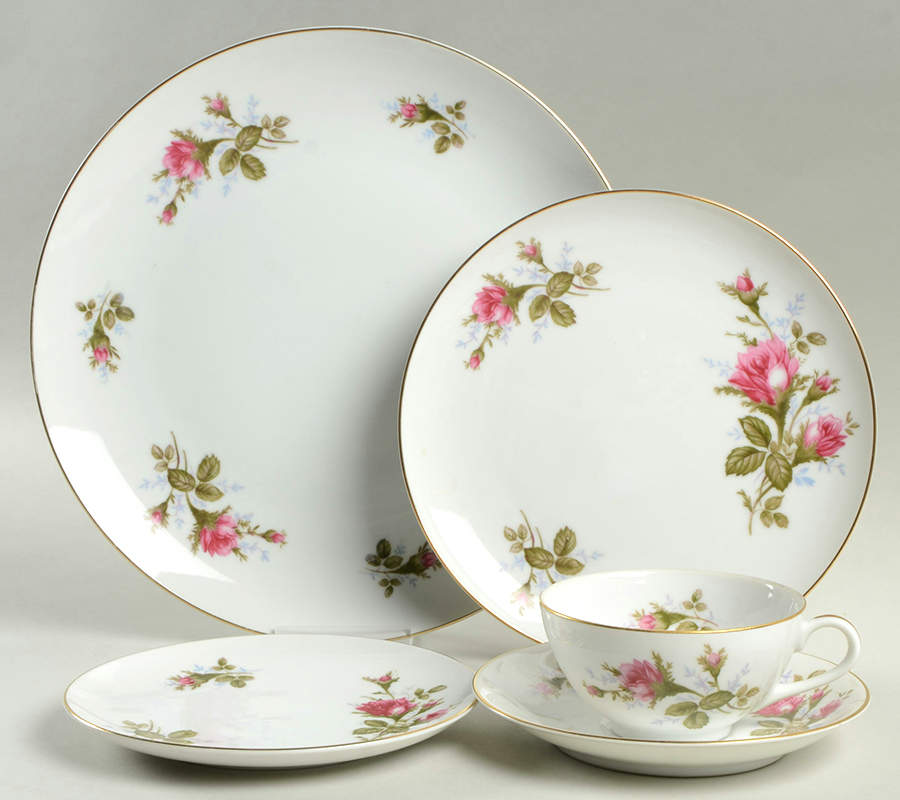 Moss Rose (Coupe Shape) 5 Piece Place Setting by Sango-1