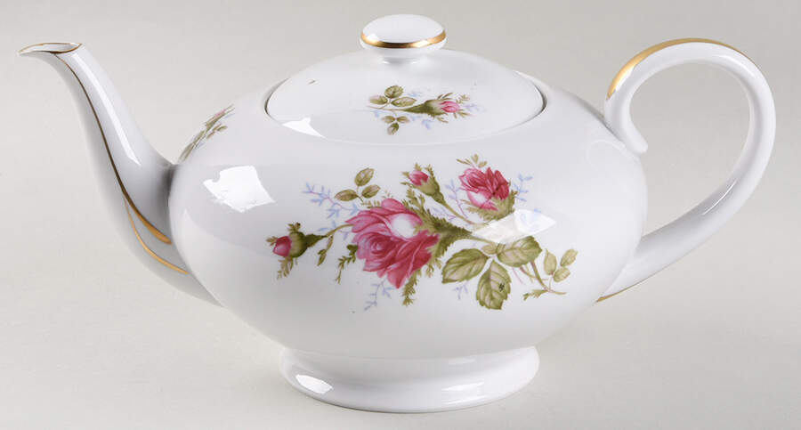 Moss Rose (Coupe Shape) Teapot & Lid by Sango-1
