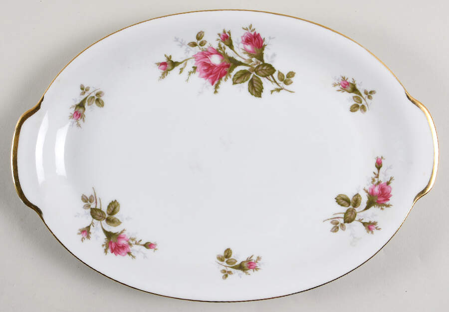 Moss Rose (Coupe Shape) 12" Oval Serving Platter by Sango-1