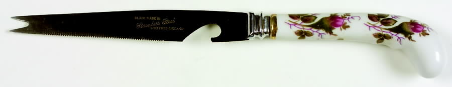 Moss Rose (Coupe Shape) Bar Knife with Stainless Blade by Sango-1