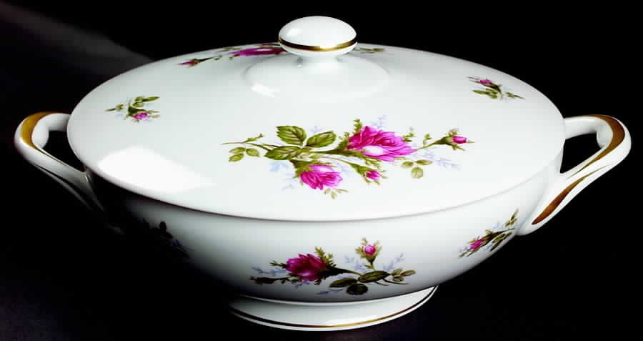 Moss Rose (Coupe Shape) Round Covered Vegetable by Sango-1