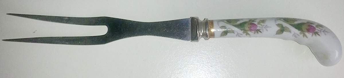 Moss Rose (Coupe Shape) Fork-Carving/Stainless Prongs by Sango-1