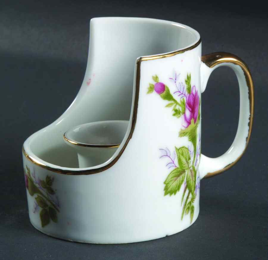 Moss Rose (Coupe Shape) Handled Candleholder by Sango-1