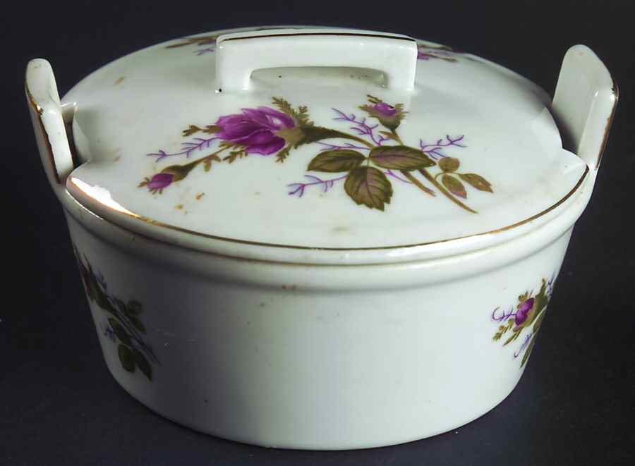 Moss Rose (Coupe Shape) Butter Tub & Lid by Sango-1