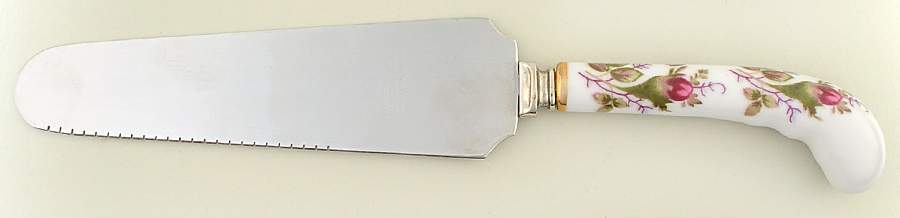 Moss Rose (Coupe Shape) Cake Knife/Server with Stainless Blade by Sango-1