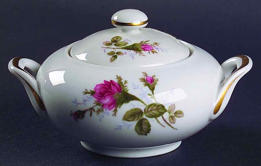 Moss Rose (Coupe Shape) Sugar Bowl & Lid by Sango-1