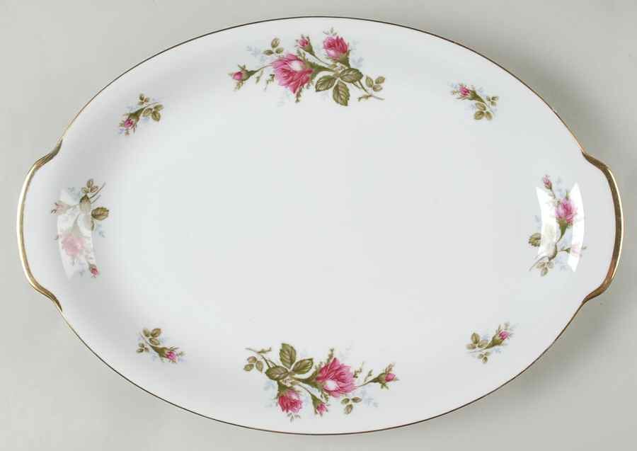 Moss Rose (Coupe Shape) 16" Oval Serving Platter by Sango-1