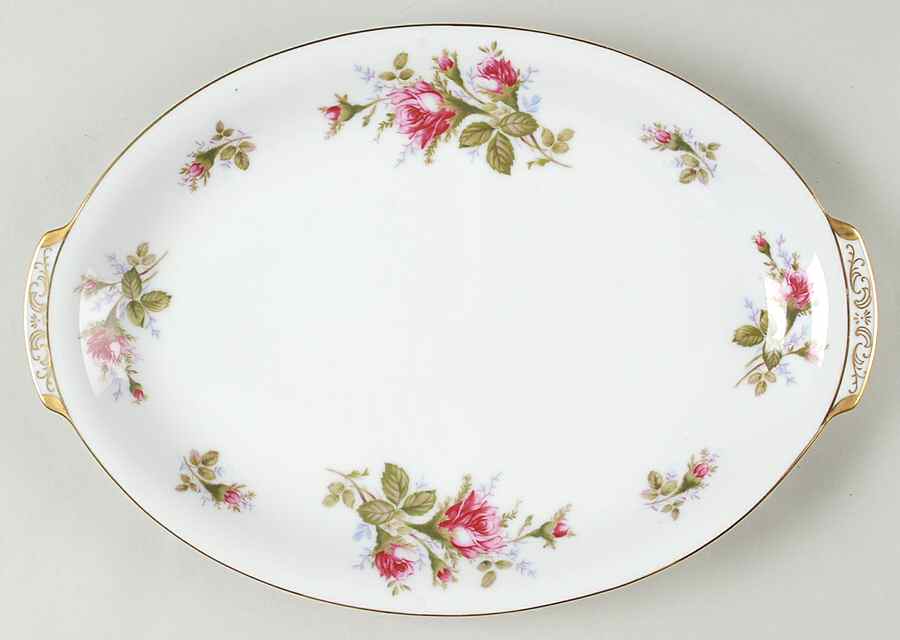 Moss Rose (Coupe Shape) 13" Oval Serving Platter by Sango-1
