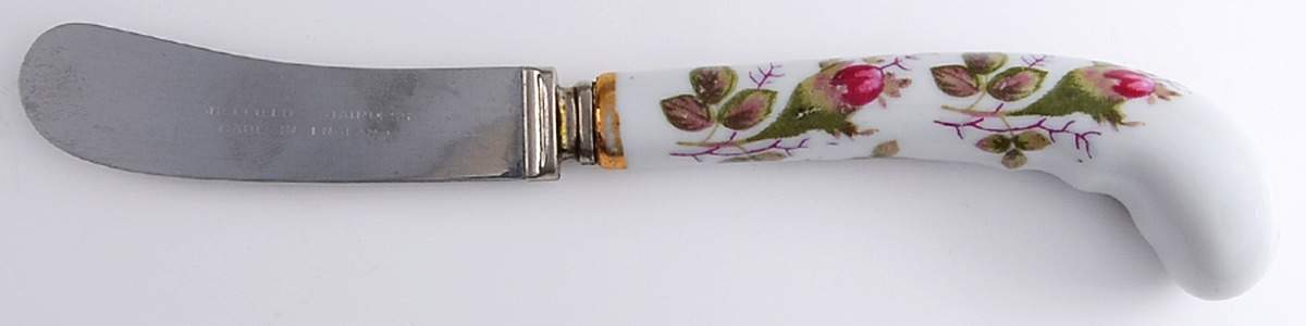 Moss Rose (Coupe Shape) Flat Handle Master Butter Knife by Sango-1